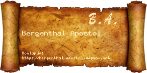 Bergenthal Apostol névjegykártya